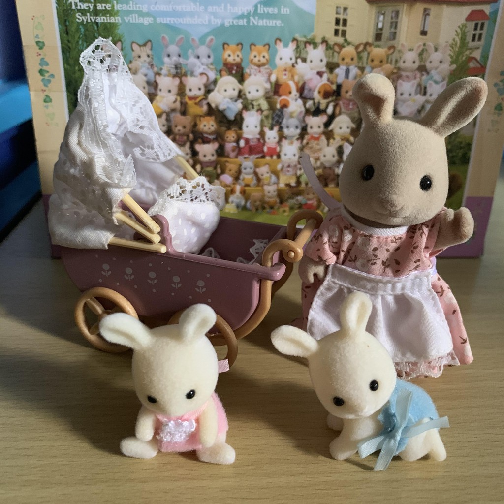sylvanian families twin pram
