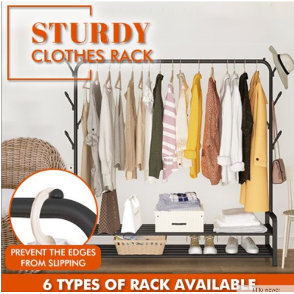 Free Delivery Sturdy Clothes Rack Bedroom Wardrobe Balcony Hanger