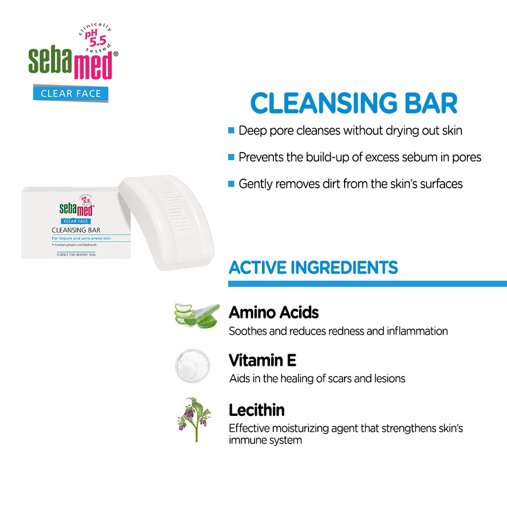 sebamed clear face cleansing bar ph5 5