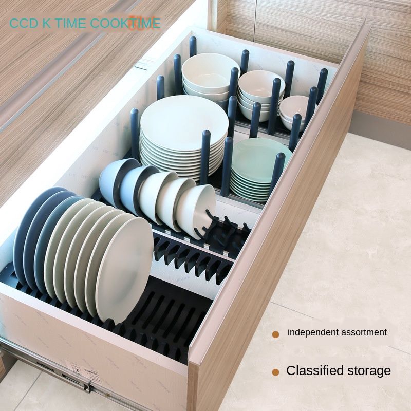 Kitchen Drawer Storage Cupboard Built In Dishes Separator Plate Drying Bowl Rack Ready Stock Shopee Singapore