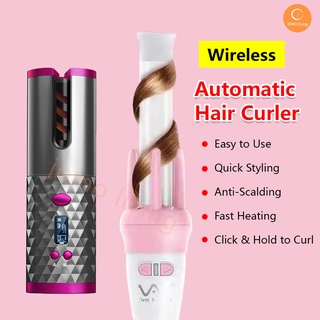 Image of Premium Quality Auto Wireless Portable Ceramic Hair Curler USB Hair Straightener