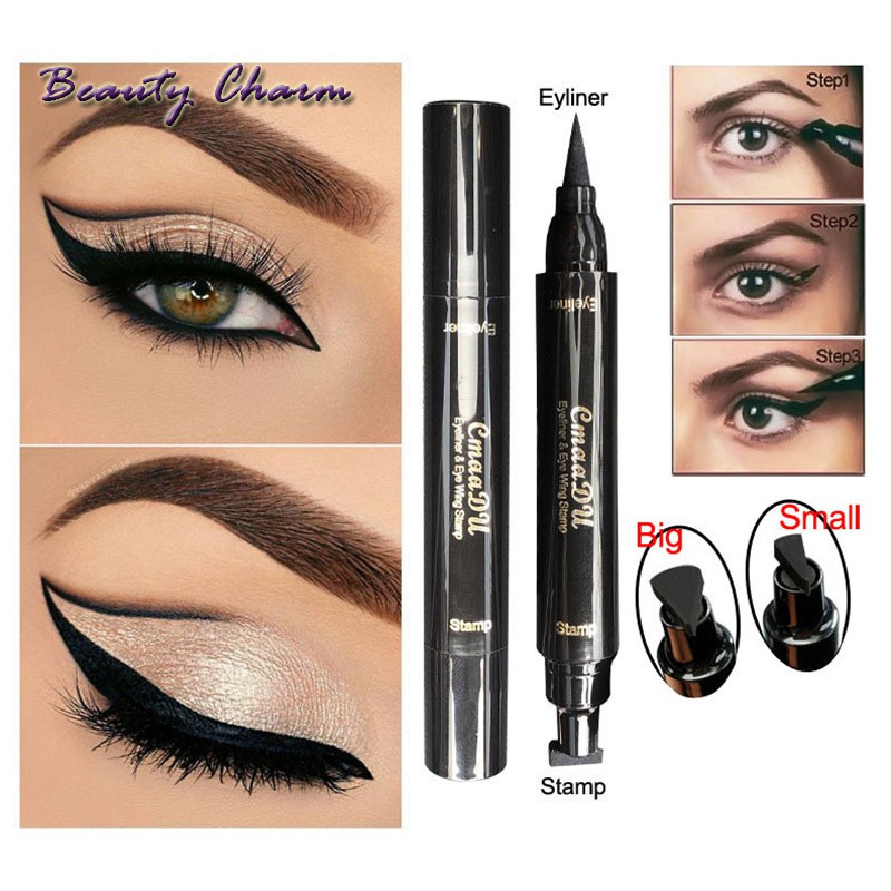 Double Ended Eyeliner Pencil Waterproof Makeup Wing Shape Black Eye Liner Stamp Cosmetic Shopee Singapore