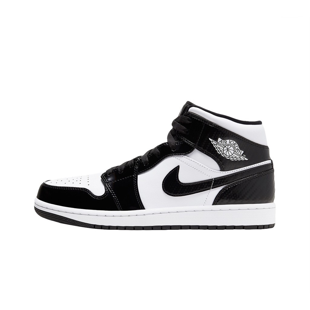 black and white jordan 1 leather