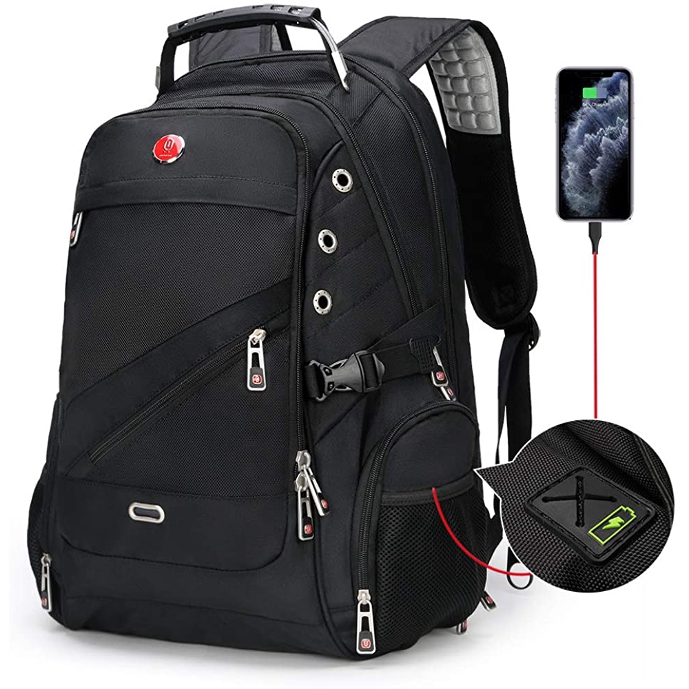 Omnpak TSA Laptop Backpack with USB Charging Port and Waterproof - Fits ...