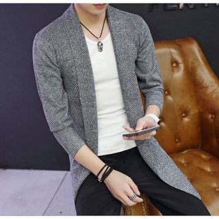 Image of 2019 New Men's Long Knitted Lapel Open Front Cardigan Sweater Men 5 color