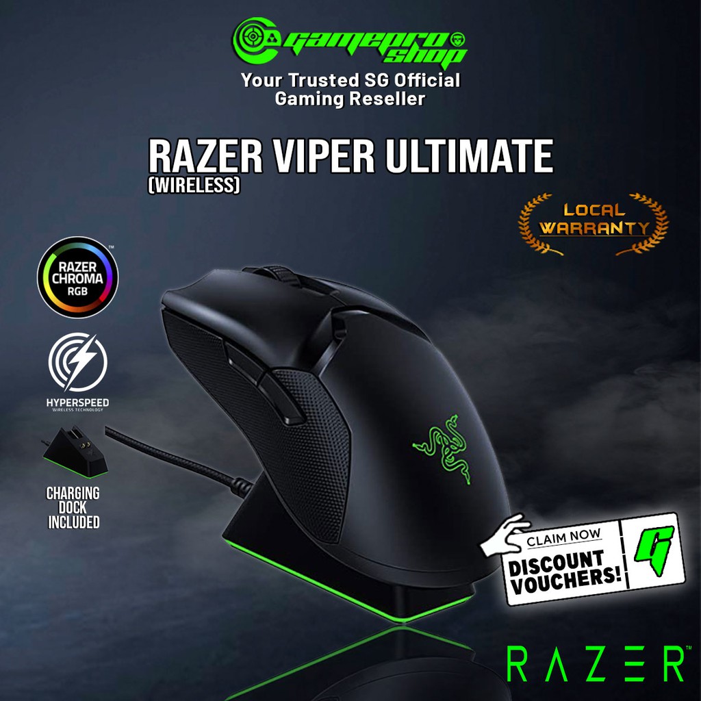 Razer Viper Ultimate Wireless Gaming Mouse With Charging Dock Rz01 R3a1 2y Shopee Singapore