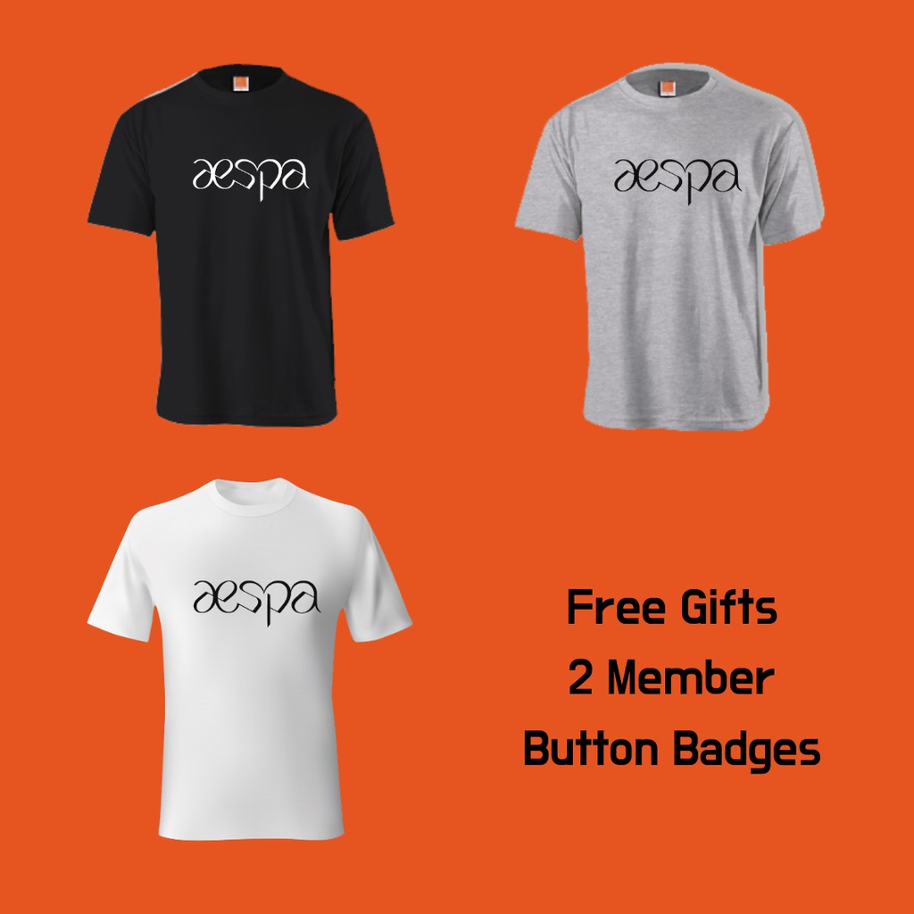 Aespa Logo Kpop T Shirt Shopee Singapore