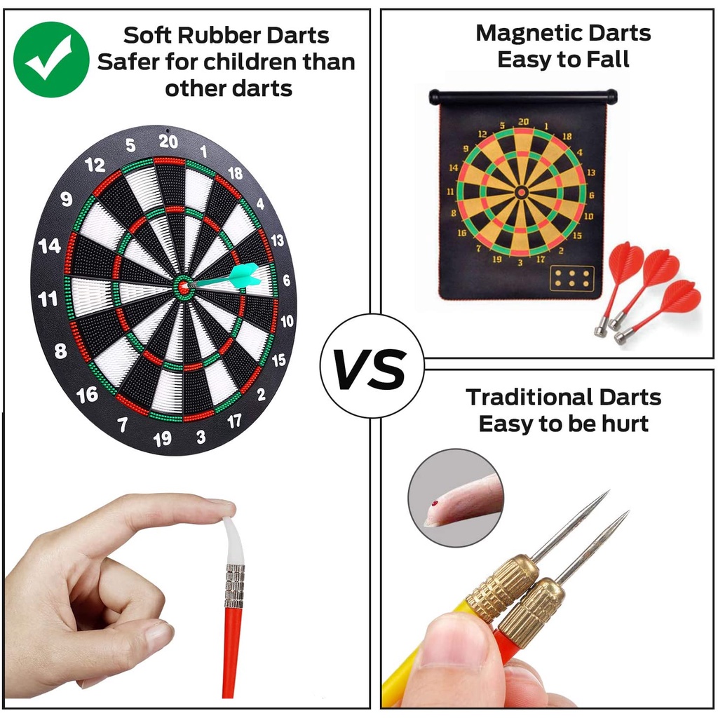 16"/18" Kids Safety Dart Board Magnetic Dartboard Toy Family Party Fun Game New 