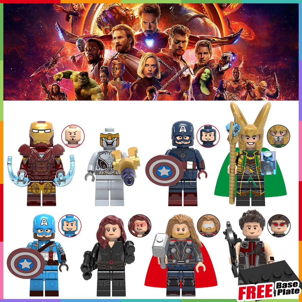 Thor Loki Minifigures Marvel The Avengers Black Widow Captain America Hawkeye Chitauri Mini Figures Collection