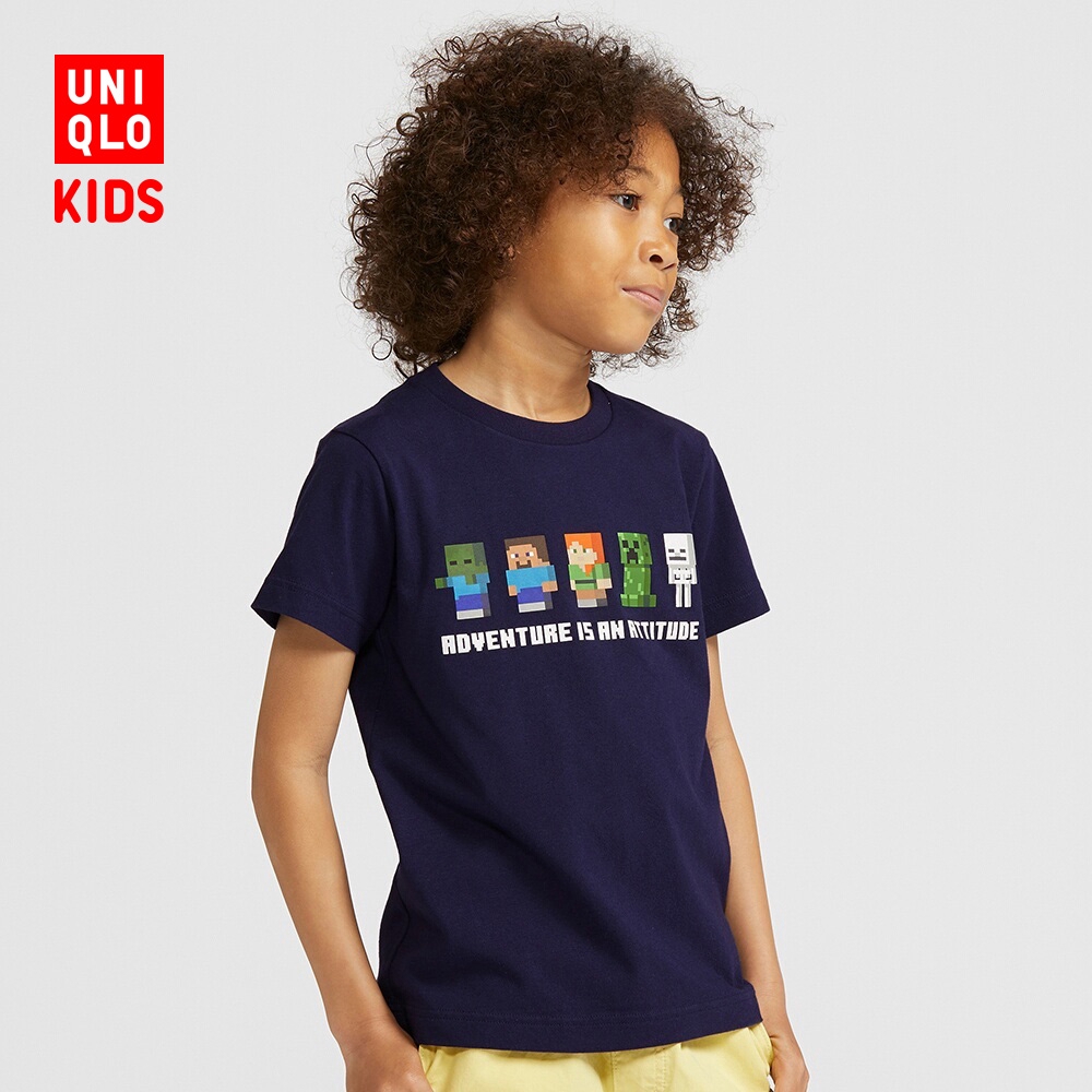 Children S Clothing Boys Girls Ut Minecraft Printed T Shirt Short Sleeve 425225 Uniqlo Shopee Singapore - no u t shirt roblox
