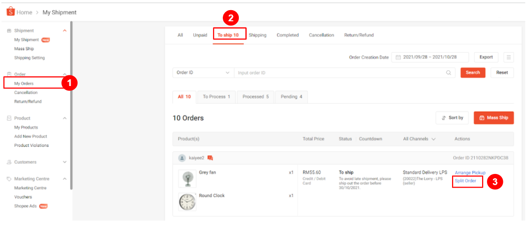 SELLER SHOPEE KINI BOLEH MEMBUAT SPLIT ORDER ( BAGUS UNTUK SATU KEDAI SHOPEE BANYAK DROPSHIP)