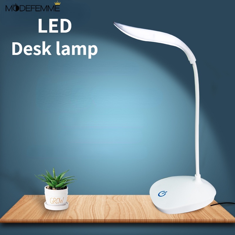 14 LED USB Battery Powered Energy Saving Desk Lamp / Touch Control Dimmable Table Light / Eye