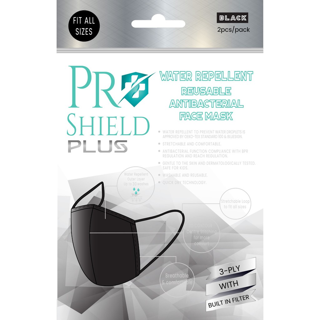 Free size mask ProShield Plus Water Repellent Reusable Antibacterial