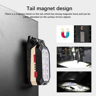USB Rechargeable Portable LED Flashlight COB Work Light Adjustable Waterproof Camping Lantern Magnet Design ,Built-in Battery #4
