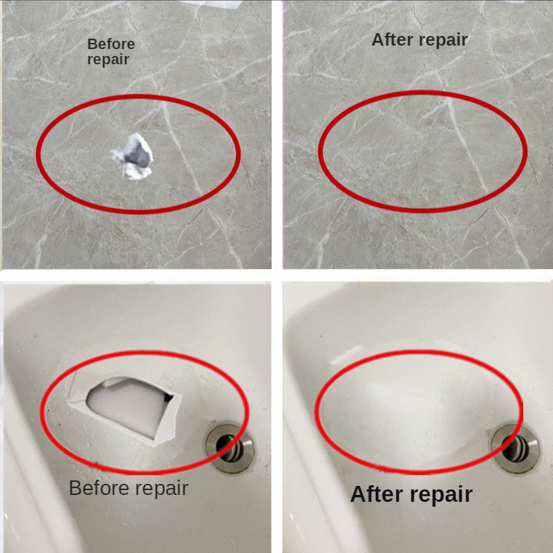 200ml Light Grey Tile Repair Paste - Ceramic & Porcelain Crack Filler, Waterproof, Quick Dry