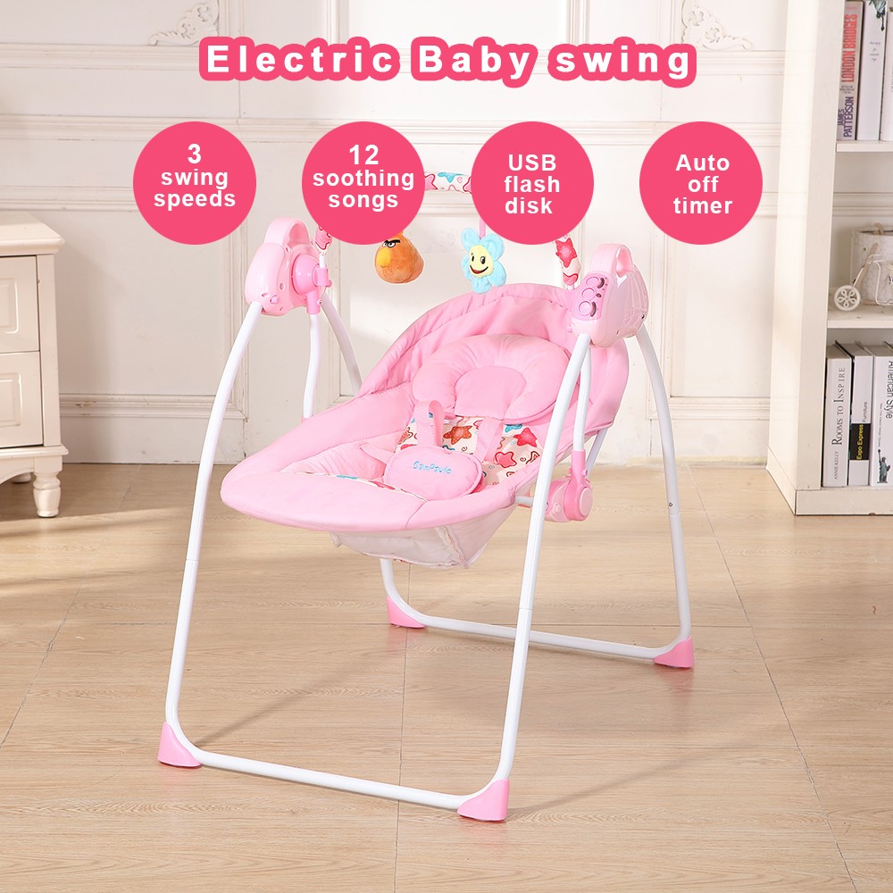 Limited Electric Baby Cradle Swing Rocking Chair Sleeping Basket Bed Crib