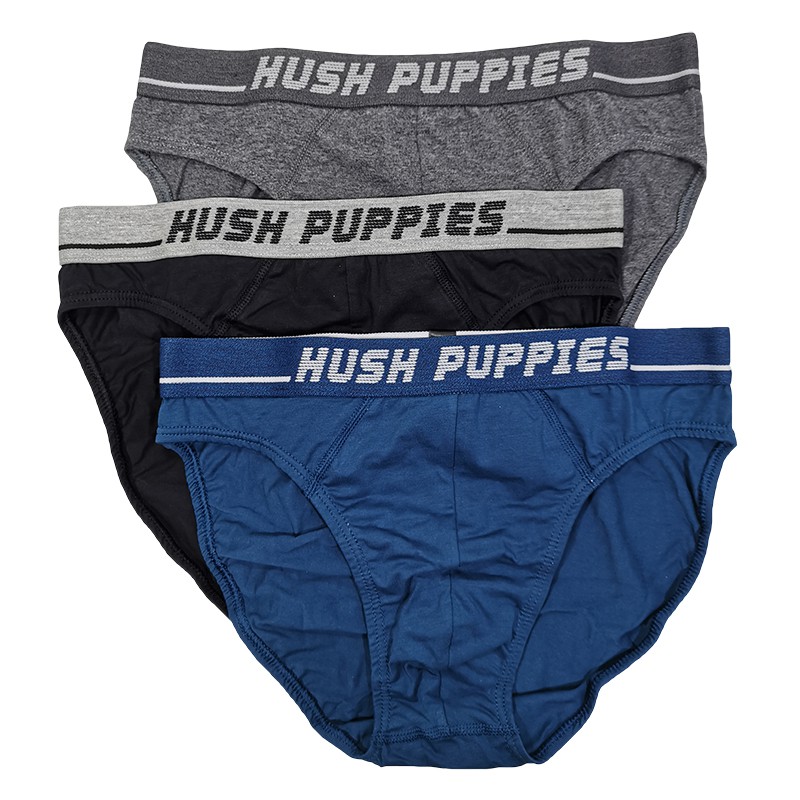 Hush Puppies 3pcs Cotton Elastane Men Briefs Mid Rise Hipster Hmb875863