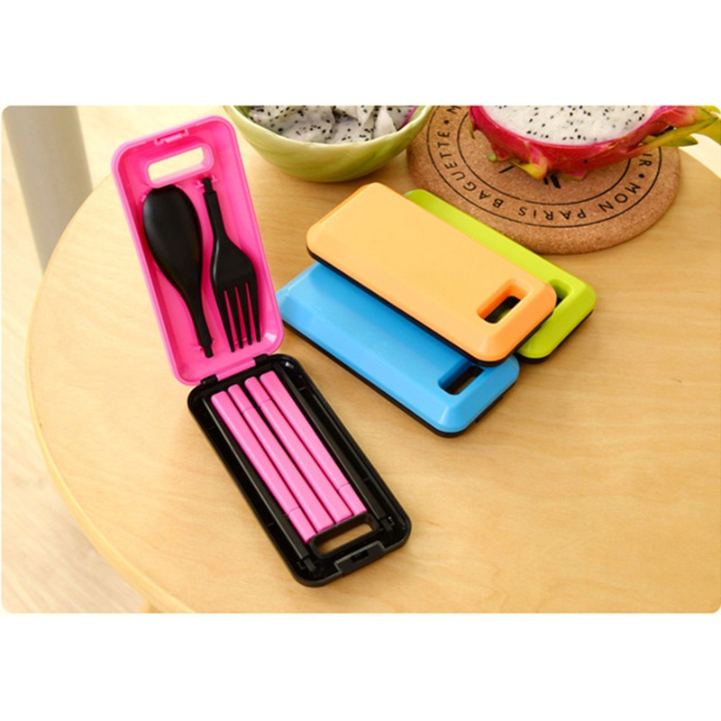 Portable Utensils Set Foldable Travel Kitchen Chopsticks Spoon Fork CulterySG Seller