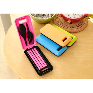 Portable Utensils Set Foldable Travel Kitchen Chopsticks Spoon Fork CulterySG Seller #4