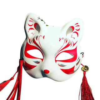 lovelyhome Japanese PVC Fox Mask Demon Kitsune Cosplay Full Face Hand Painted Masquerade Animal Cosplay Kabuki Cat Masks #8