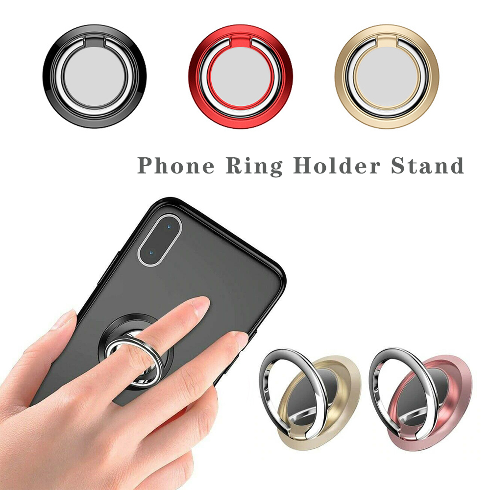 1.8MM Super Thin Cell Phone Ring Holder Finger Kickstand Metal Ring Grip for Magnetic Car Mount Stand Compatible with All Smart Phone Red 