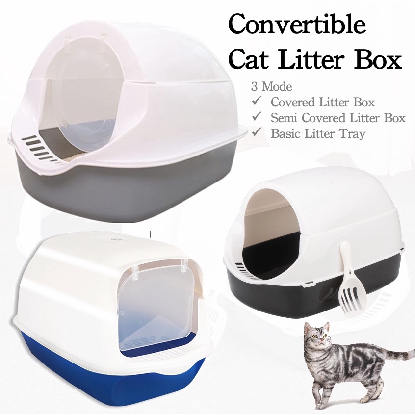 早い者勝ち Colorful Cat Litter Box Tray Anti Splash Toilet Fenced Pan with  Shovel Blue staging.yamaha.com.np