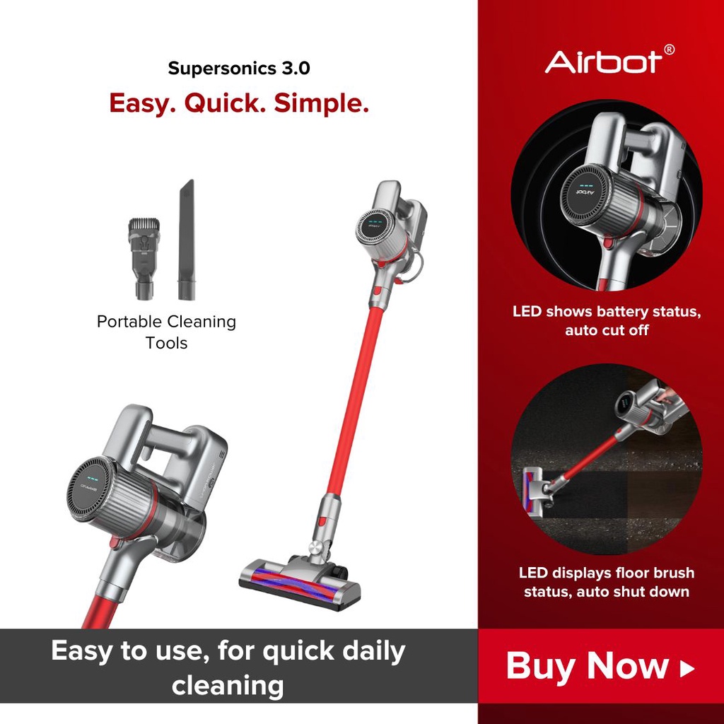 Airbot Supersonics 3.0 Cordless Handheld Stick Vacuum Cleaner Wireless
