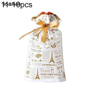 WR_ 10/20/50PCS XMAS COOKIE CANDY BAGS DRAWSTRING PRESENT GIFT BAGS STORAGE FADD