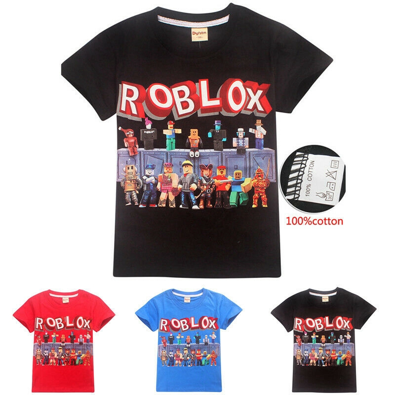 Kids Boys Roblox T Shirt Short Sleeve Casual Shirt Cotton Tops Summer Clothes Shopee Singapore - tngstore t shirt roblox top short sleeve boy girl