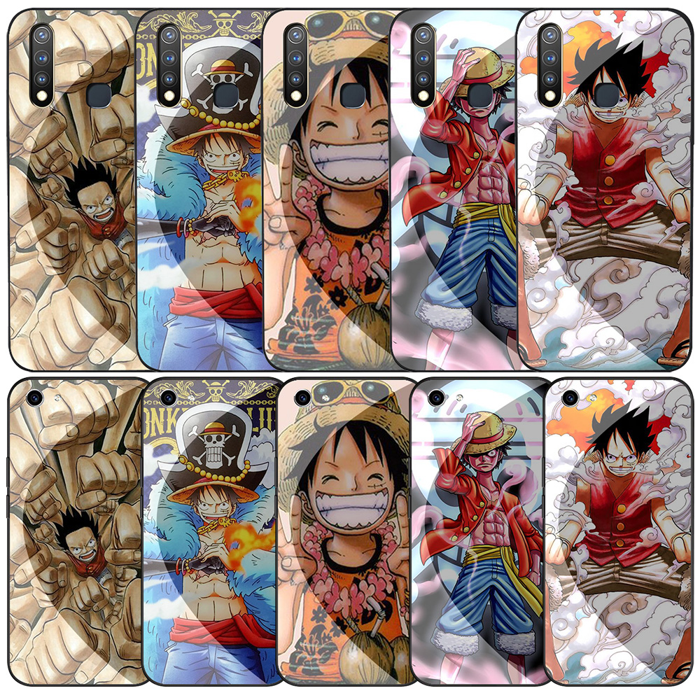 Vc86 Anime One Piece Luffy Soft Edge Tempered Glass Case For Vivo Y55 Y55s Y67 Y69 Y71 Y79 Y81 Y81s Y30 Y50 V5 V7 Plus Cover Shopee Singapore