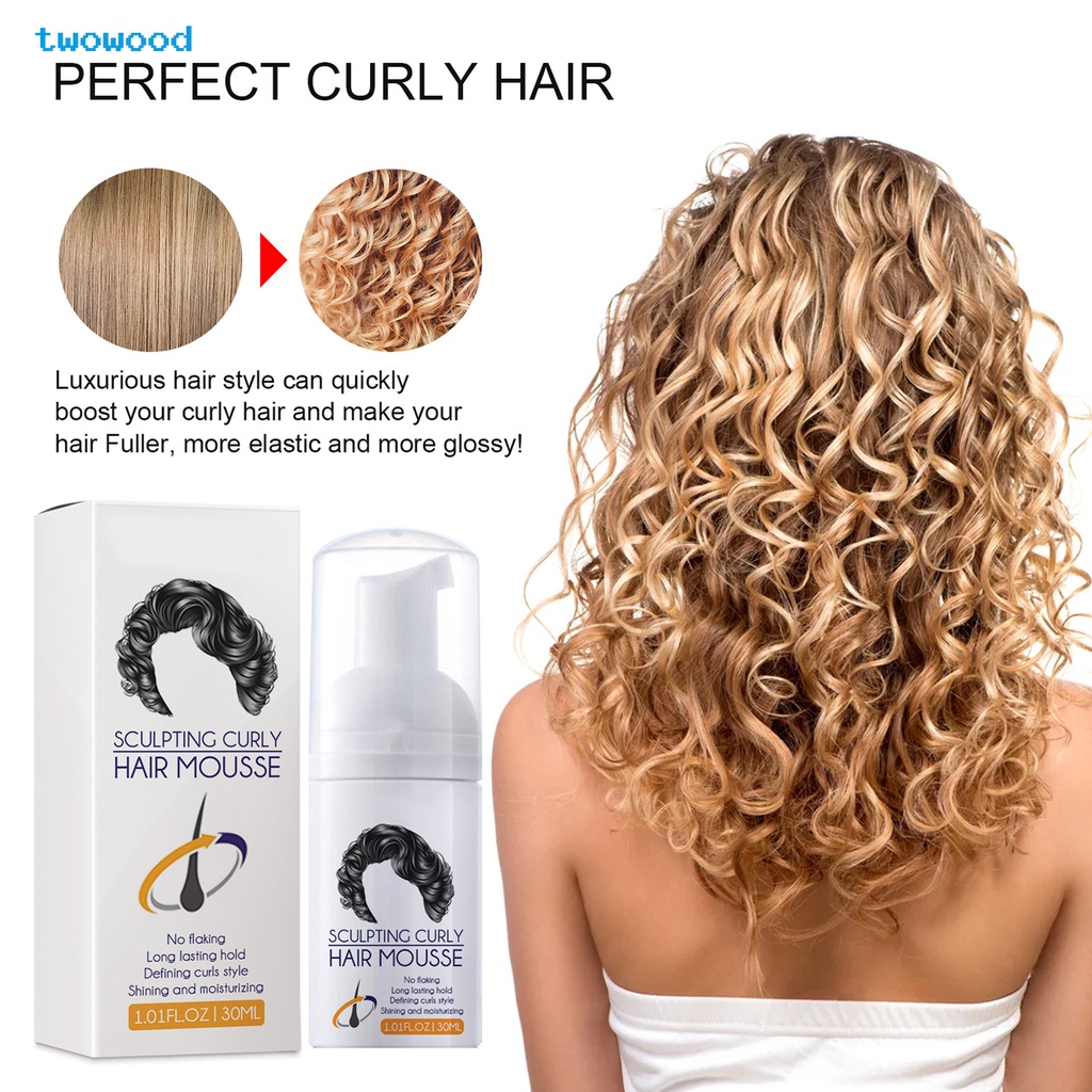 Twowood Natural Hair Curl Cream Curly Hair Mousse Bounce Boost Cream  Strengthen Elasticity for Female | Shopee Singapore