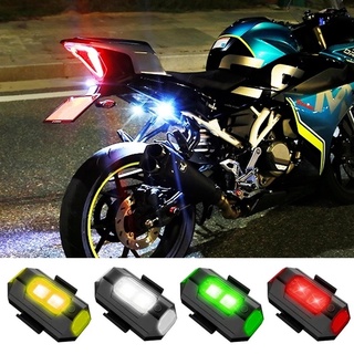 4Colors Self-adhesive Strobe Lamp USB Rechargeable LED Tail Aircraft Night Signal Flashing Warning Light for Motorcycle Bike Auto