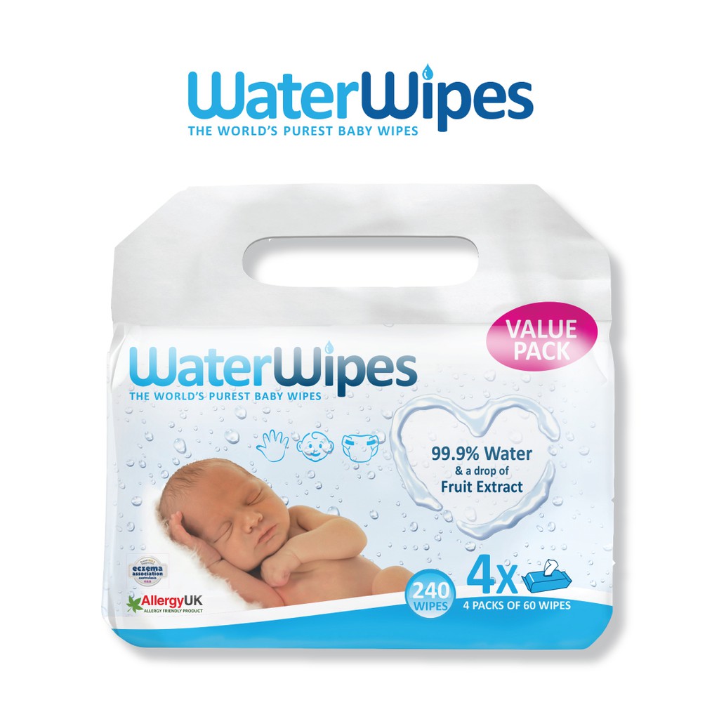 WaterWipes Baby Wipes 4 packs of 60s | Shopee Singapore