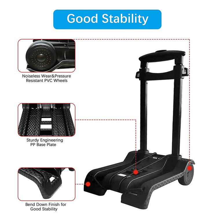 Portable Folding Hand Truck Lightweight Trolley Compact Utility Cart