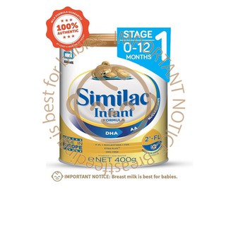Similac® Stage 1 Baby Milk Powder Formula 2'-FL 400g (0-12 months)