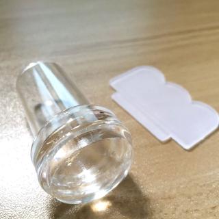 New 2.3cm Small Jelly Clear Stamper Scraper Set with Cap Silicone Head for Polish Print Nail Art Stamping