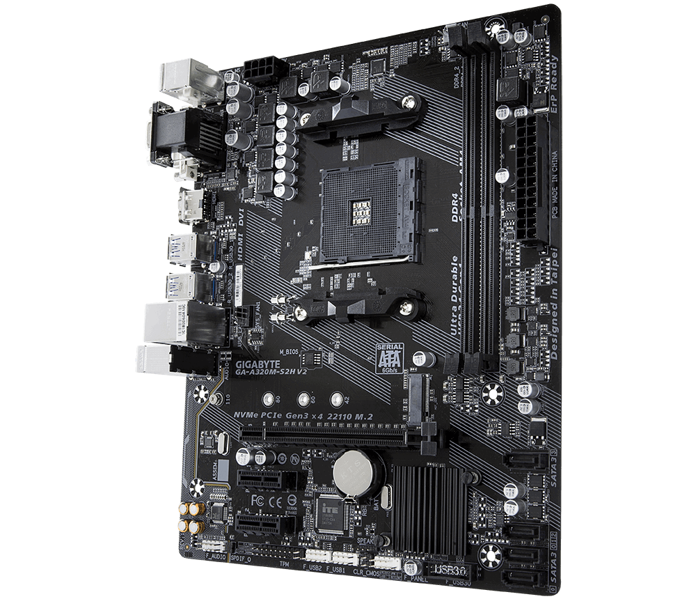 Gigabyte A320M S2H AM4 Motherboard Combo Deal AMD Ryzen 3 3200G / Ryzen 5 5600G / Ryzen 5 3600 / Ryzen 5 4500