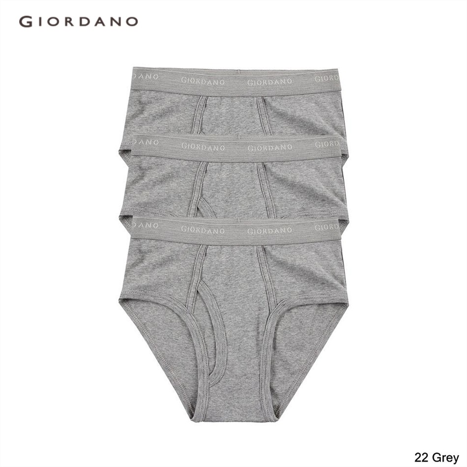 Giordano Men Basic Cotton Briefs (3-Packs) 01178504 | Shopee Singapore