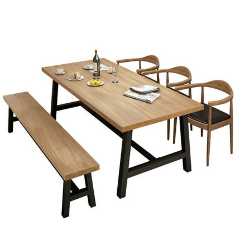 Hot Sale Nordic Solid Wood Dining Table Simple Modern Household Eating Table Restaurant Dining Tables And Chairs Combination Iron Retro Desk Meeting Table Shopee Singapore