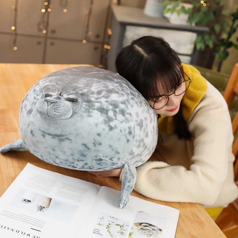 60 80cm cute seal plush pillow stuffed cotton plush animal toy cute