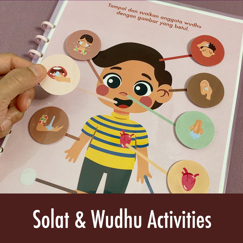 Bbm Montessori Busy Book Solat Wudhu Flash Cards Learning Binder Islam Toddler Shopee Singapore