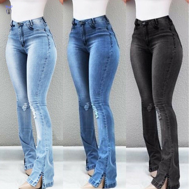 slim bell bottom jeans