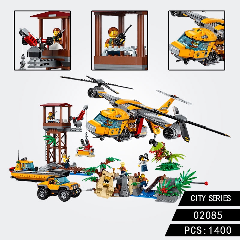 lego city jungle air drop helicopter