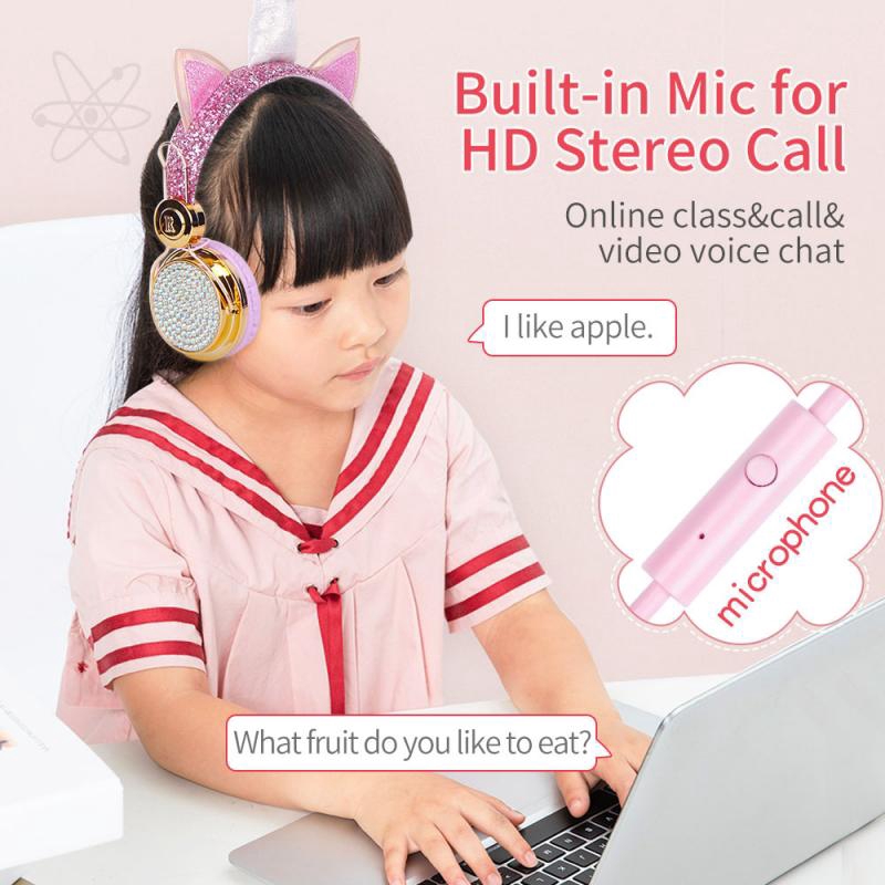 Unicorn Cute Kids Headset 3.5mm Cartoon Wired Headphone With Mic Online Study For Kid Children – >>> top1shop >>> shopee.sg