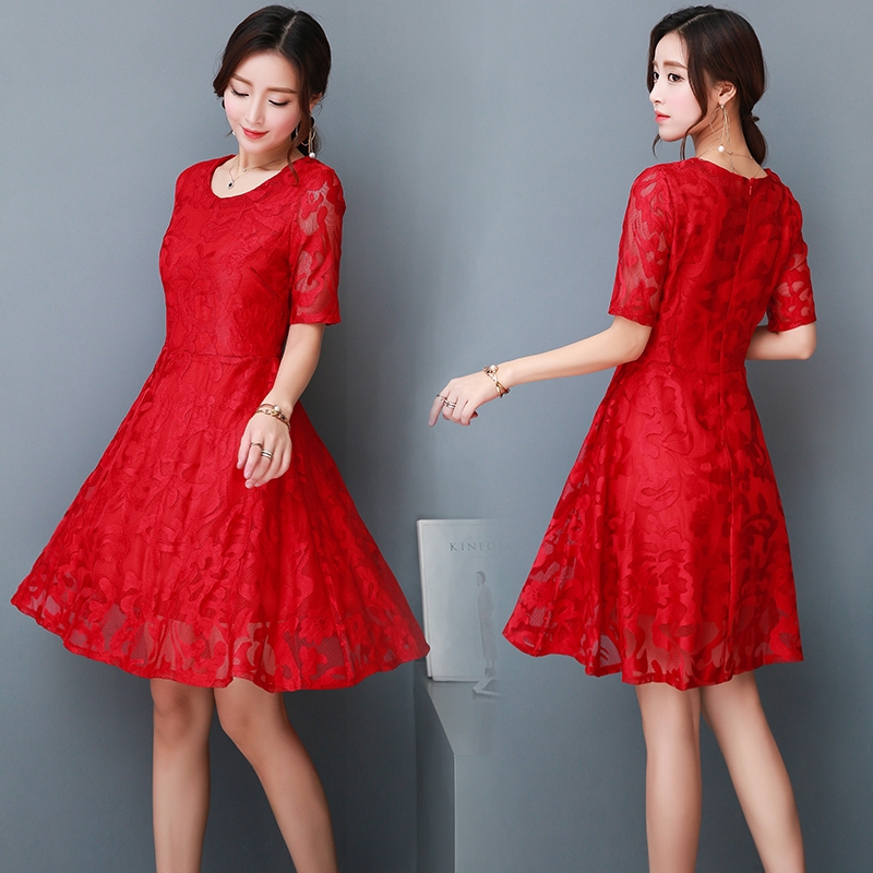 Casual Red Lace Dresses
