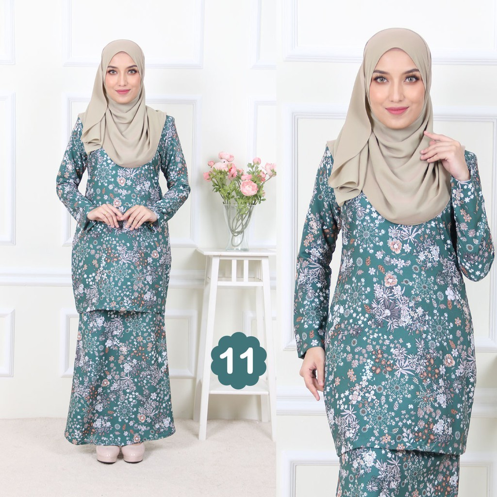 TESSA SET A BAJU  KURUNG MODEN CORAK FLORAL BAJU  RAYA  2022 