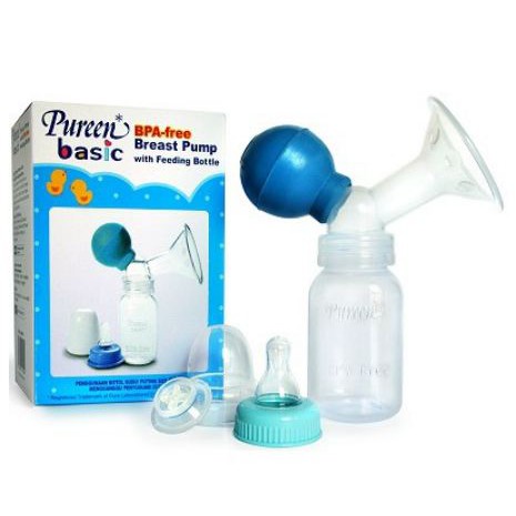 Pureen Basic Breast Pump With Feeding Bottle Shopee Singapore