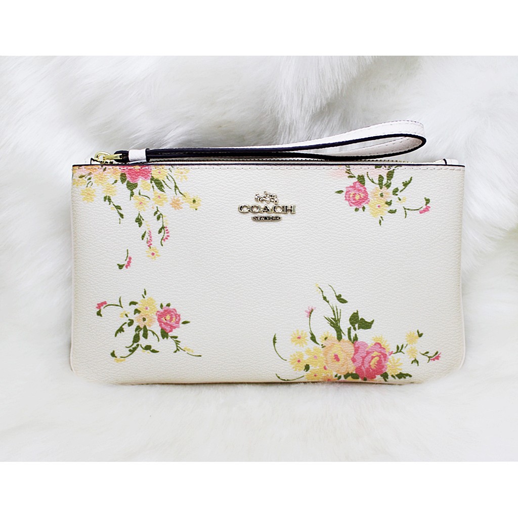 coach wristlet white