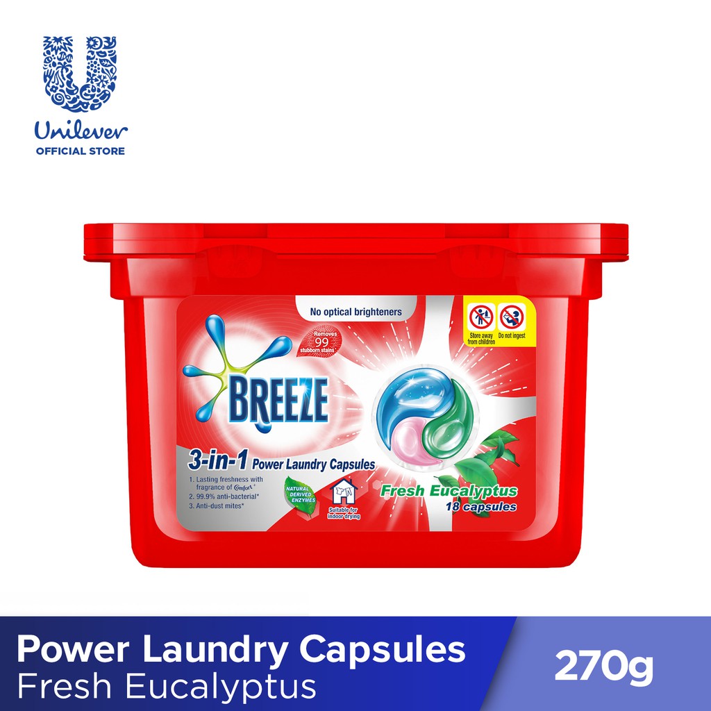 Bundle Of 6 Breeze 3 In 1 Power Laundry Capsules 270g 18 Pcs Box Shopee Singapore