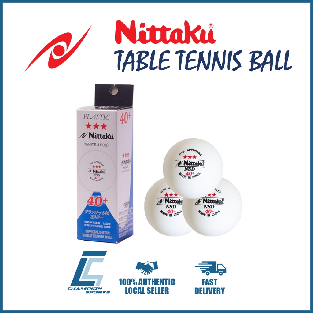 Nittaku 3Star NSD 40+ Table Tennis Ball (3Ball in a Box) 100% Authentic ...